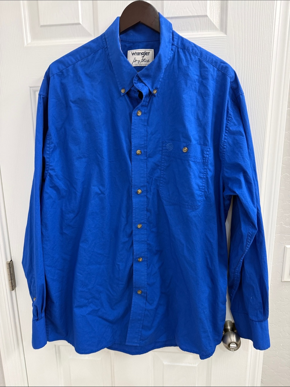 Wrangler - George Strait collection royal blue button up- XL